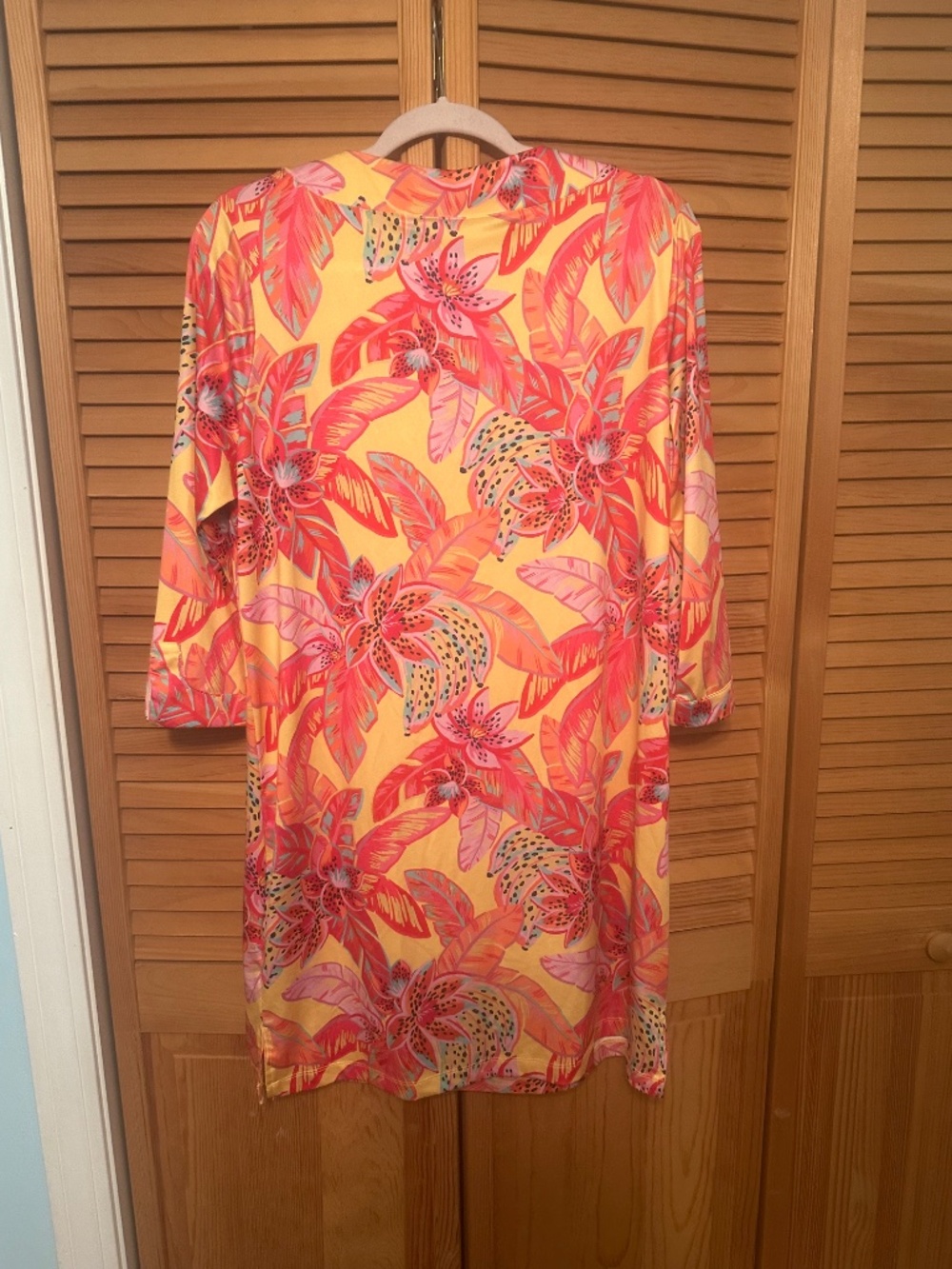 EUC CARIBBEAN JOE SZ LARGE DRESS TROPICAL ORINT - Picture 2 of 3